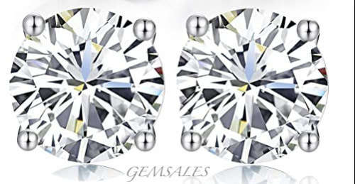 2.0ct Brilliant Cut CZ STUD EARRINGS *RADIANT*   8mm