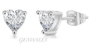 4.0ct Brilliant Cut CZ Heart Stud Earrings   *Elegant Style*