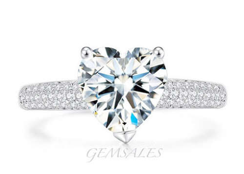 3.0ct Sim Diamond CZ Heart Micro Inlay *18KGP*   SIZE   8