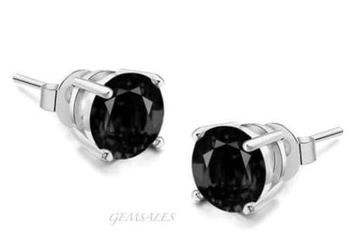 2.0ct Black CZ Stud Earrings  *Chic*   8mm