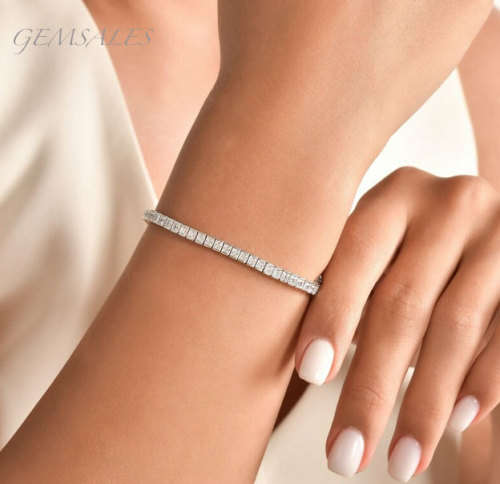 LAST R1 AUCTION - .25ct x 37 Brilliant Cut CZ #Exquisite Hand Inlay# Adjustable Tennis Bracelet 24cm