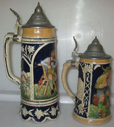 2 GERMAN BEER MUGS ~ ONE BID FOR BOTH !!!!!!