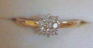 $$$ SOLID GOLD ENGAGEMENT RING WITH 0.15CWT DIAMONDS~HALLMARKED $$$ @@@ CRAZY R1 START!!!!!