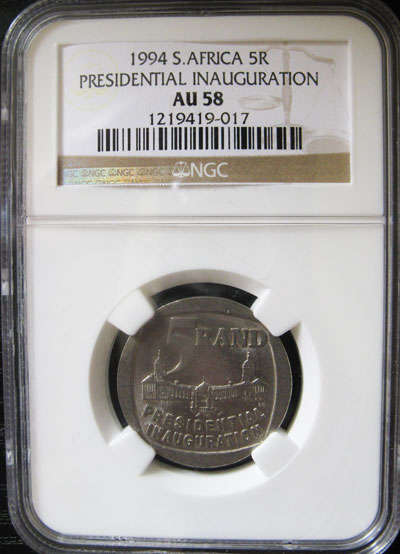 WOW - INAUGURATION~ MANDELA~NGC GRADED~ INVEST NOW!!!~ AU 58 @ CRAZY R1 START!!!!!