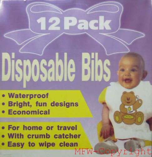 PACK OF 12 DISPOSABLE BIBS