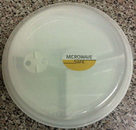 MICROWAVE PLATE + COVER 3 SECTION 22CM