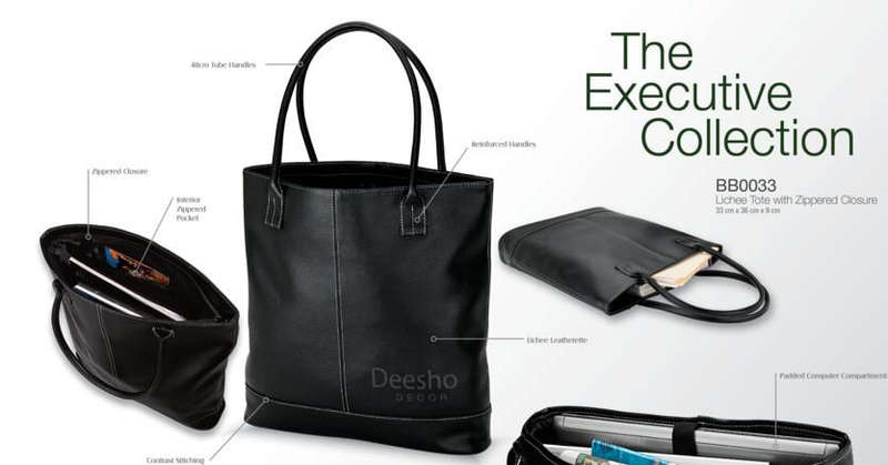 Executive Lichee Tote with Zippered Closure (33 x 36 x 9 cm)