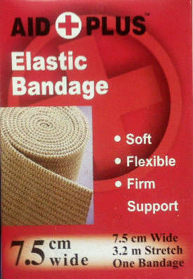 AID + PLUS ELASTIC BANDAGE 7.5cm Wide x 3.2 Metres