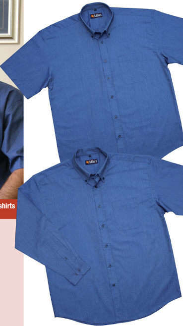 WOVEN BUTTON DOWN COLLAR SHIRTS-NAVY DENIM