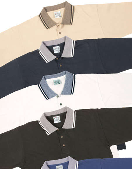 Cotton golf shirts  jacquard collar