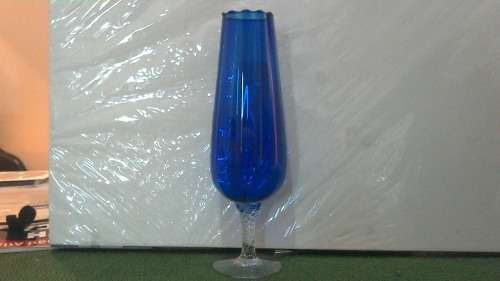 Blue glass vase