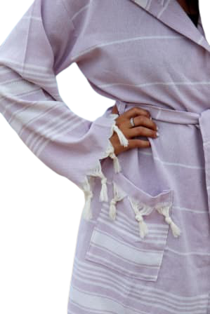 Turkish spa bath robe with hood size  LARGE