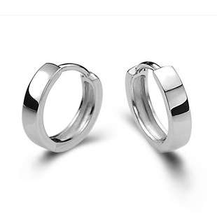 SMALL SILVER HOOP EARRINGS, AUSTRIAN CRYSTAL
