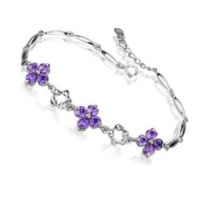 ELEGANT 925 SILVER RING, AUSTRIAN CRYSTAL FLOWER BRACELET