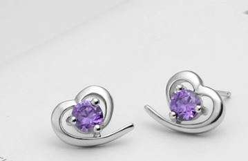 HEART SHAPED STUD EARRINGS, AUSTRIAN CRYSTAL