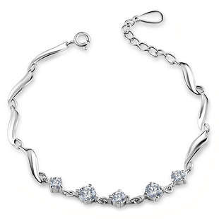 Shinning Austria Crystal Tennis Bracelet, 925 Sterling Silver