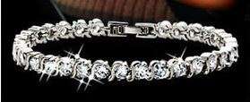 SILVER CRYSTAL TENNIS BRACELET