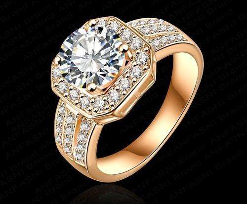 Stunning!!!New Arrival Square Ring 18K Gold Plated Micro Inlay AAA Cubic Zircon Size 7