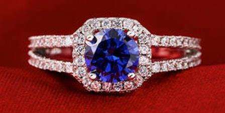Stunning!!925 Sterling Silver Sapphire Blue Stone Ring 3 Carat Sim.Diamond Engagement- Size 7