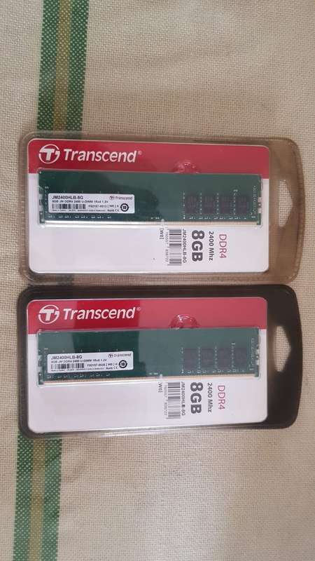 Transcend JetRam JM2400HLB-8G memory module 8 GB 1 x DDR4 2400 MHz DDR4-2400 U-DIMM, 1024Mx8 DRAM, 1