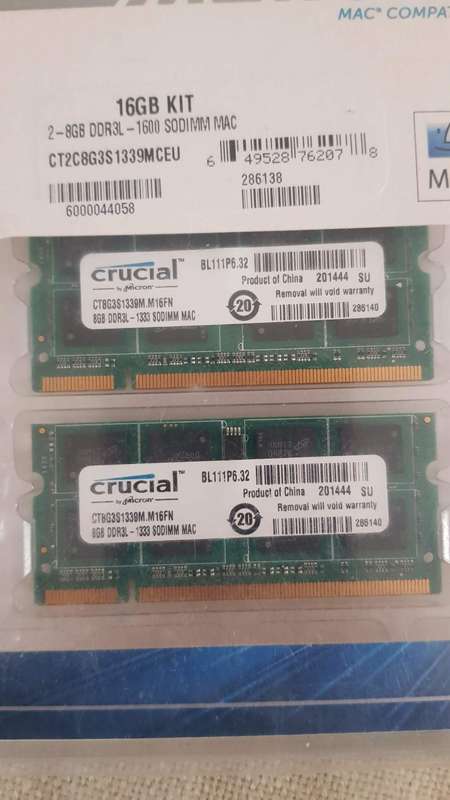 Crucial 16gb DDR3l on DDR2 board
