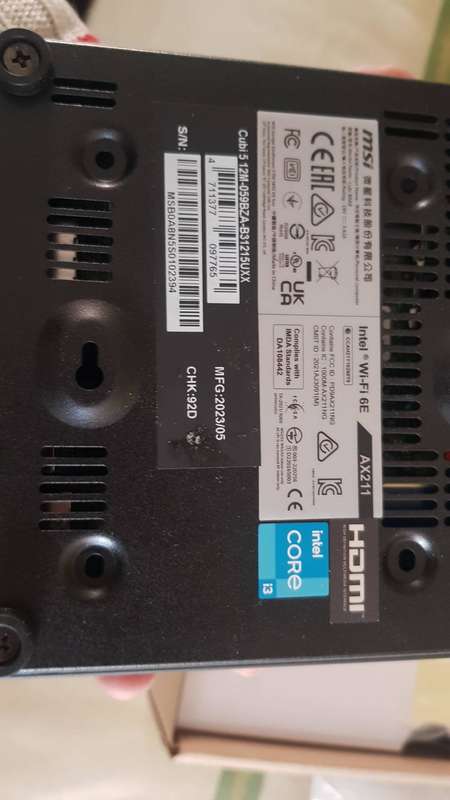MSI CUBI 5 12M Barebone PC - Intel Core i3-1215U CUBI 5 12M-059BZA-B31215U
