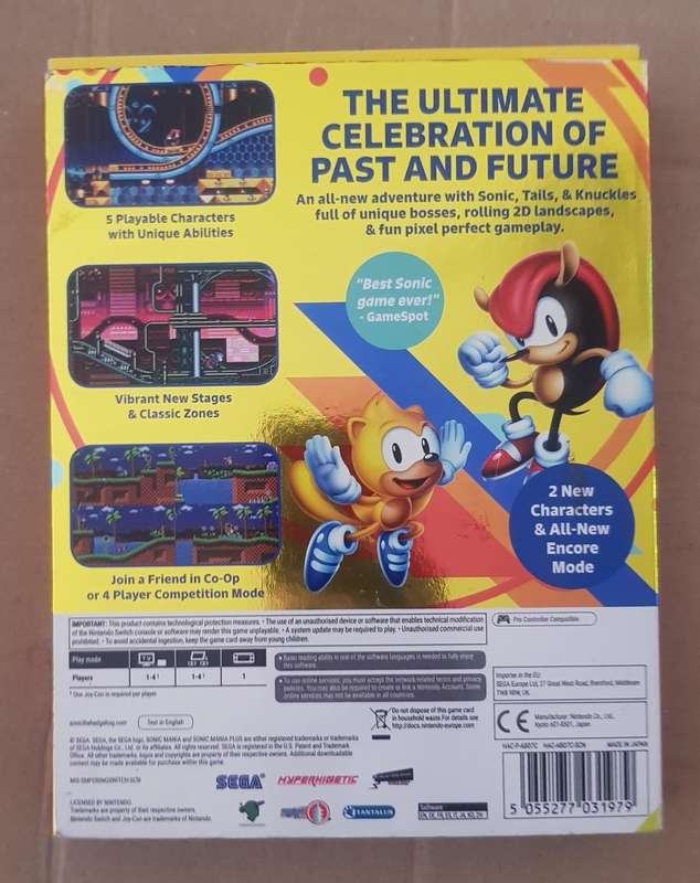 Nintendo Switch Game - Sonic Mania Plus Collectors edition