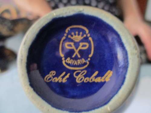 Vintage Bavaria Echt Cobalt and Gold Porcelain Vase