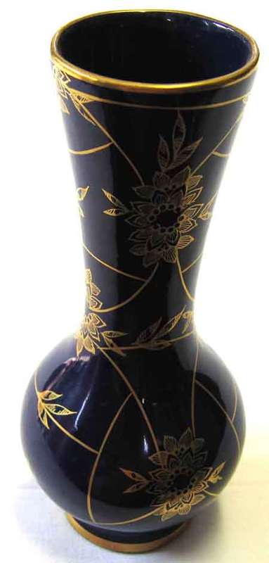 Vintage Bavaria Echt Cobalt and Gold Porcelain Vase