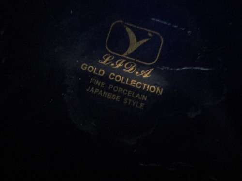 Vintage Cobalt  Japanese Footed Fruit Bowl  Blue and Gold