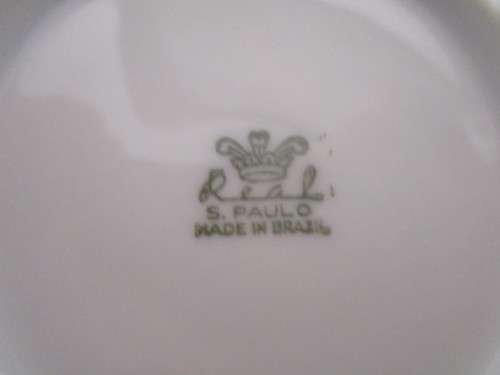 Porcelain Real S Paulo Brazil Vintage Demitasse Cup And Saucer White with Gold Trim White Demitasse