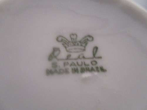 Porcelain Real S Paulo Brazil Vintage Demitasse Cup And Saucer White with Gold Trim White Demitasse