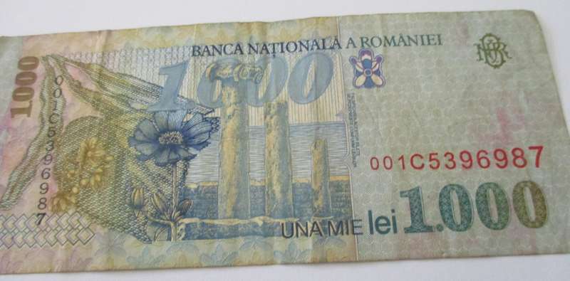 1000 LEI Romania paper money