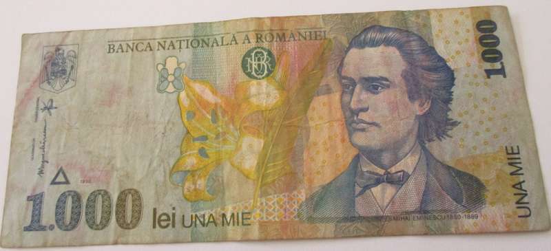 1000 LEI Romania paper money