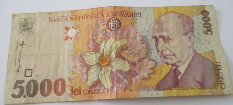 5.000 lei Romanian banknote from 1998