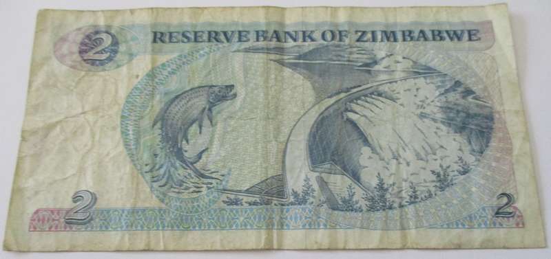 $ 2 RESERVE BANK OF ZIMBABWE TWO DOLLARS x 2