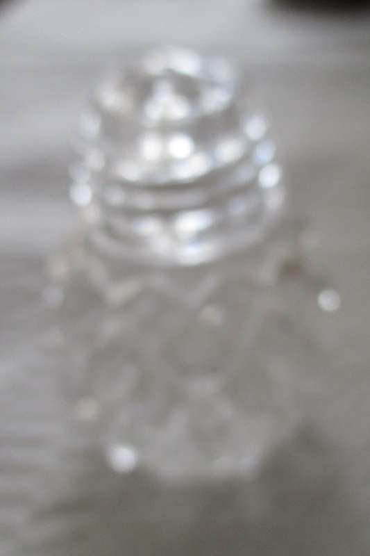 Cut Glass salt/ pepper pot - all glass-top as well