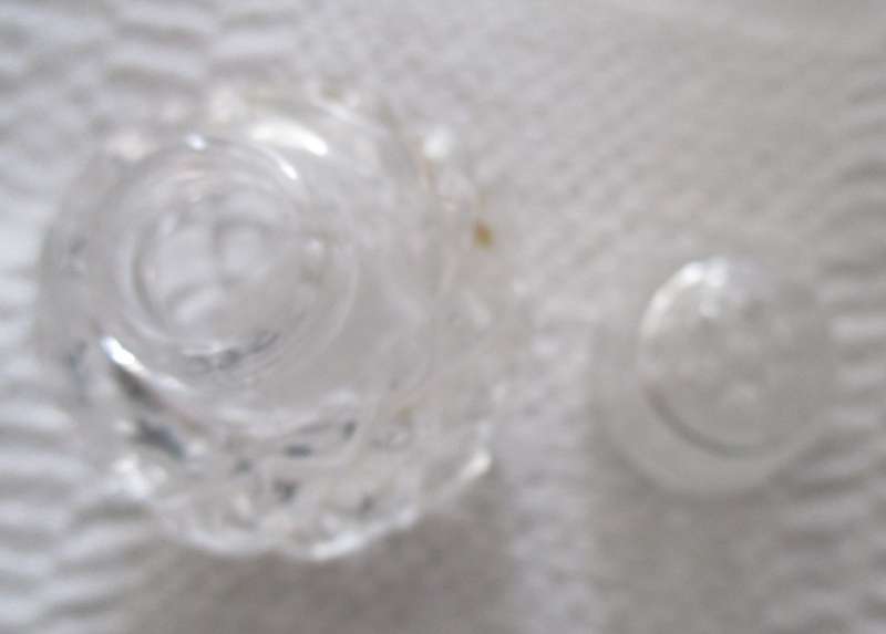 Cut Glass salt/ pepper pot - all glass-top as well