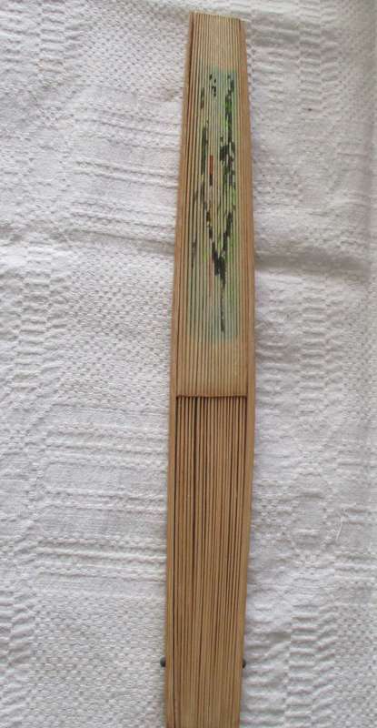 Old Antiq Chinese Fan Hand Painted and Signed by Artist