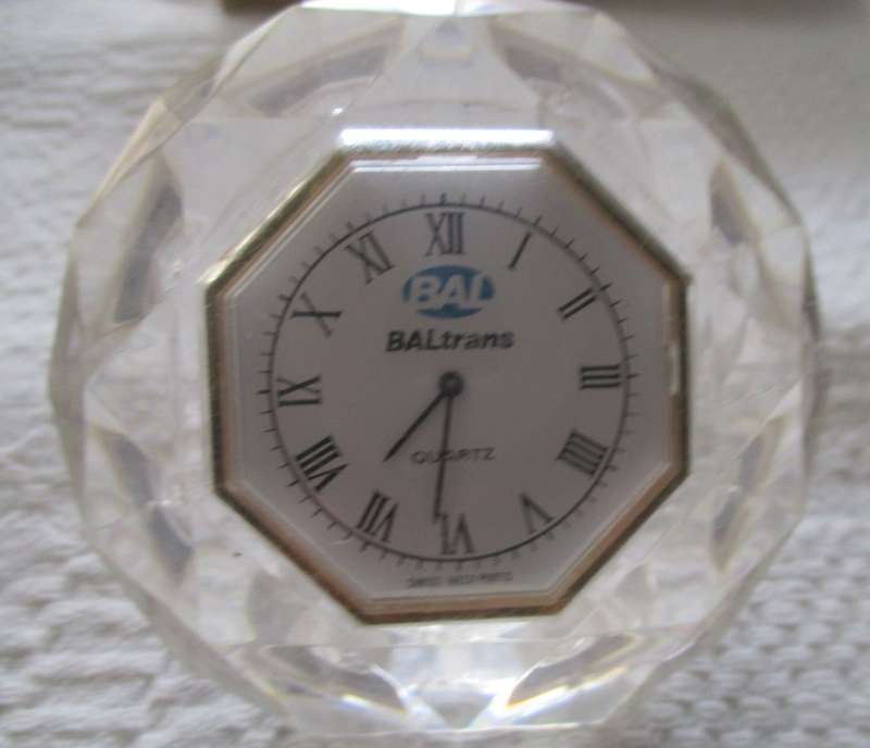 Octagon Desk Clock- BAL BALtrans Quartz Face Roman Numerals.