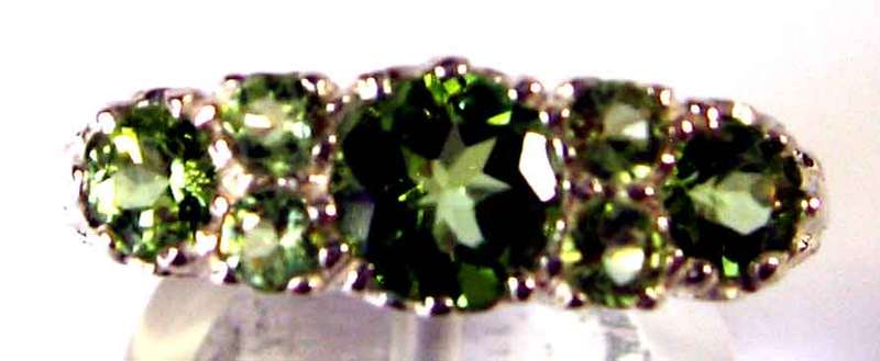 Stylish -Antique style , Sterling Siver and Peridots Ring.