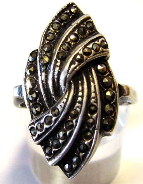 Genuine Sterling Silver and Marcasite Ring