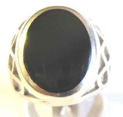 Stylish Sterling Silver and  Black Onyx Ring.
