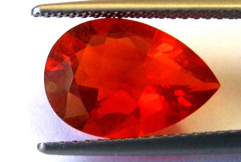Gogeous 8.00 x 5.30 mm Pear cut Fire Opal 0.52 ct.