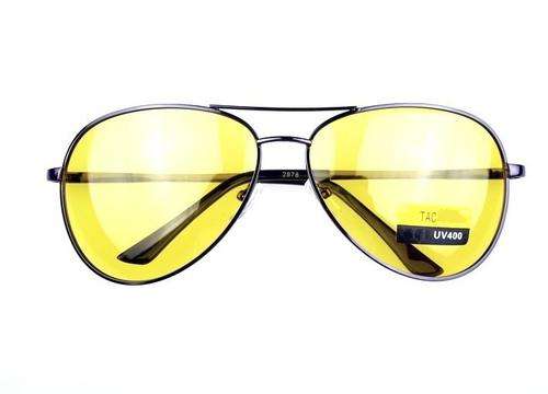 NIGHT DRIVING GLASSES  AVIATOR YELLOW LENS POLARISED