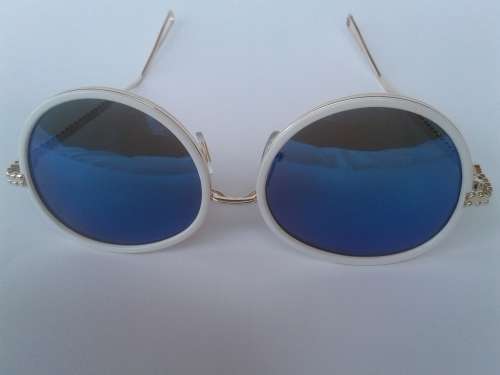 Women Fashion White Frame Double Rim Sunglasses