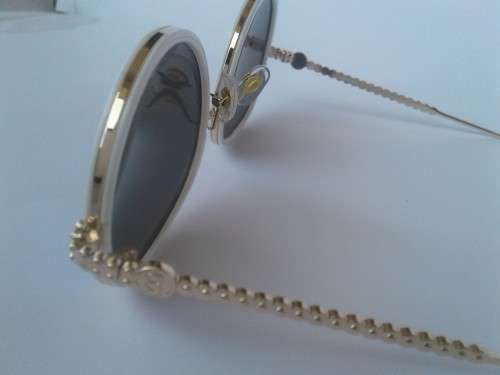Women Fashion White Frame Double Rim Sunglasses