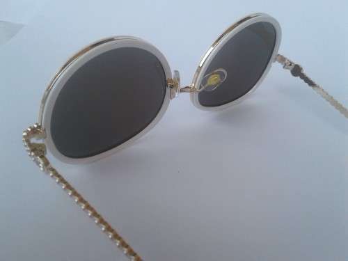 Women Fashion White Frame Double Rim Sunglasses