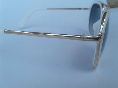 Women Fashion White Frame Double Rim Sunglasses