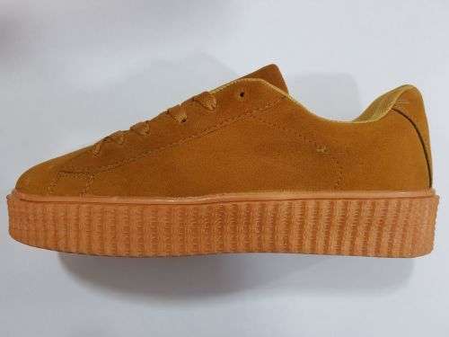 Women lace-up platform fashion creepers - Size 5